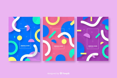 抽象的孟菲斯风格封面背景