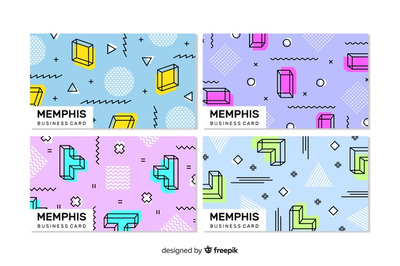 孟菲斯风格的商业名片模板