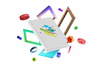 精装书透视自定义场景样机[PSD]