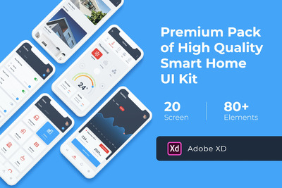 XD版本的极简主义物联网智能居家 App UI Kit (XD)