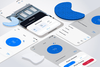Sketcn版的别墅泳池管理物联网智能居家 App UI Kit [SKETCH]