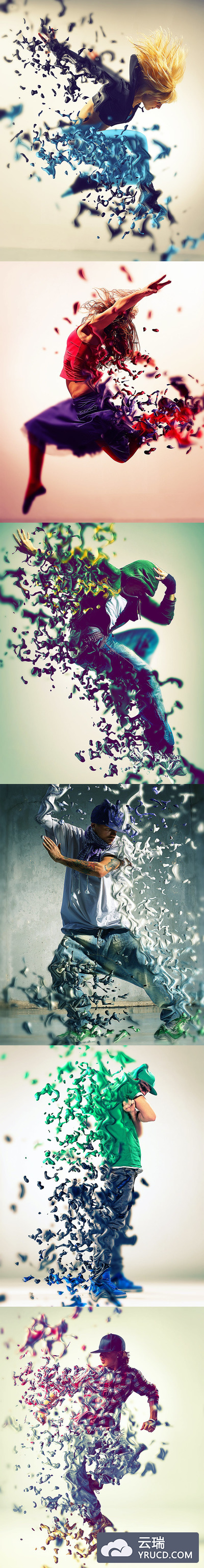 溶解元素特效Photoshop动作（ATN）