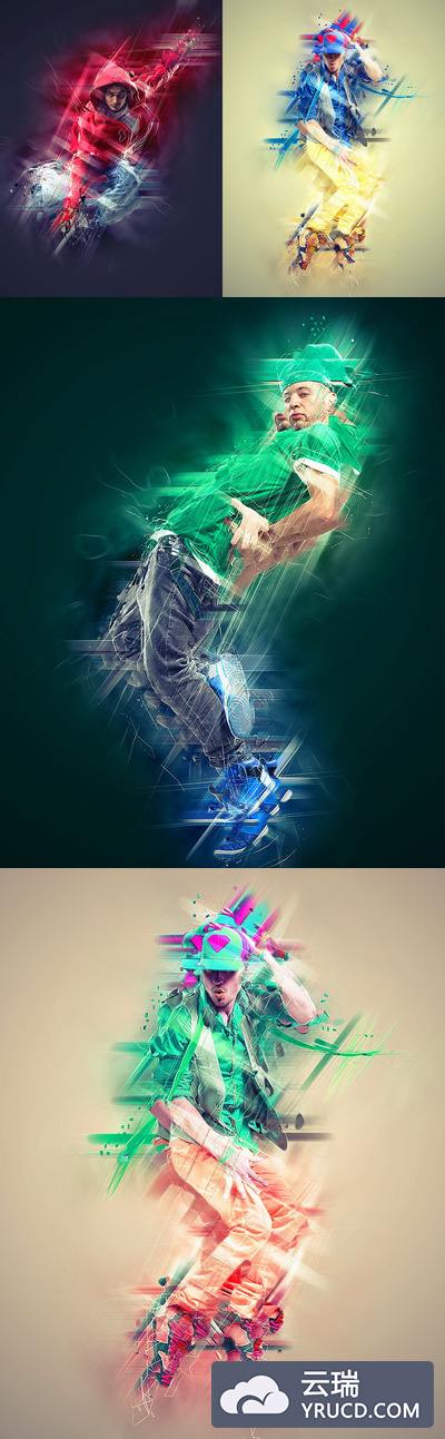 时尚高端抽象绚丽的photoshop动作预设