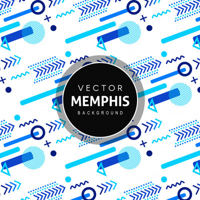 时尚多彩的孟斐斯图案背景