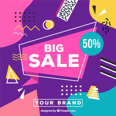 特别的折扣孟菲斯风格背景