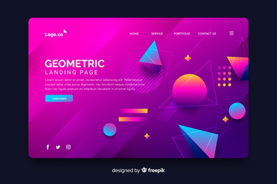 时尚3D几何块登陆页面背景