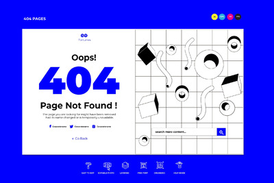 有创意的404出错页模板下载(AI,EPS,FIG,XD)