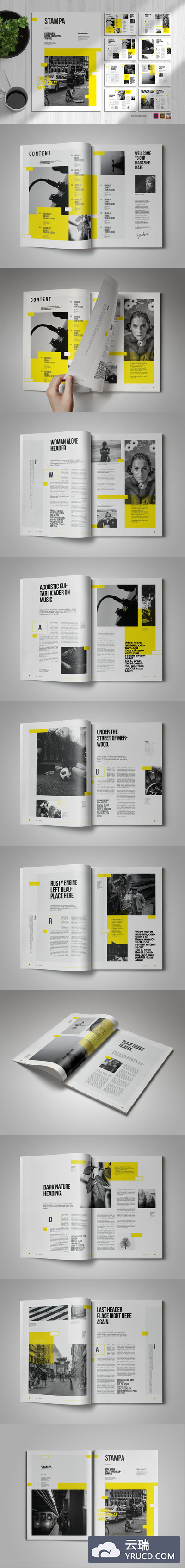 时尚高端简约多用途的高品质品牌手册画册宣传册杂志房地产楼书设计模板-INDD，AI，EPS，PDF