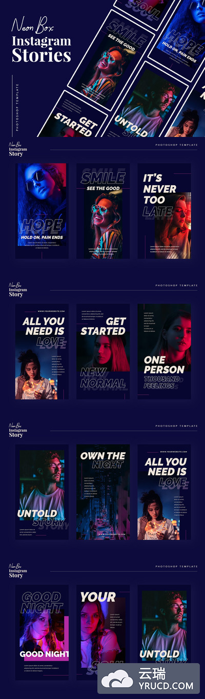 时尚高端绚丽多用途的高品质Instagram社交媒体banner海报设计模板