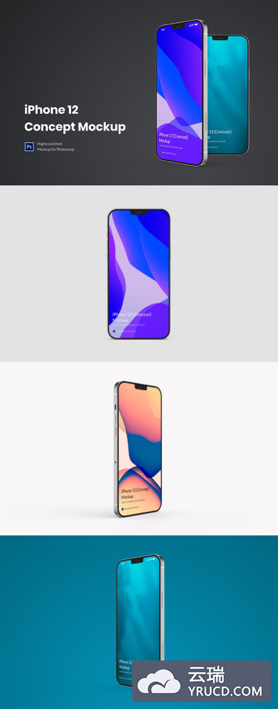 最新出炉的iPhone 12 APP UI样机展示模型mockups1.0（概念）