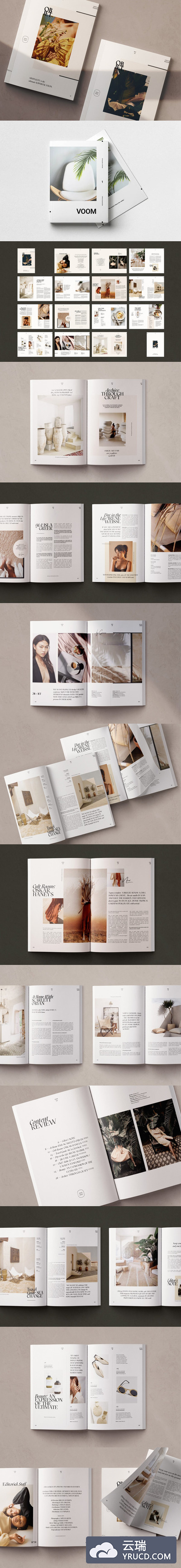 简约风格时尚生活杂志画册设计indd模板