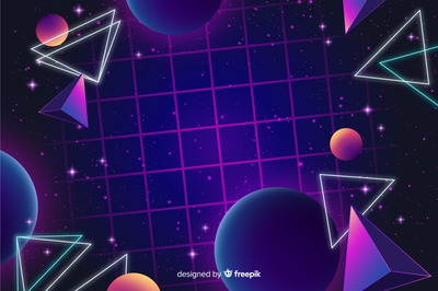 80年代风格的几何形状背景