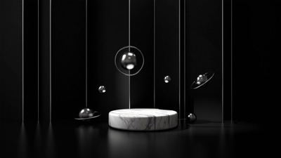 现代极简的展台设计背景[JPG]