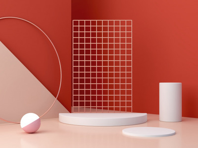 以几何形式展现化妆产品的创意背景[JPG]