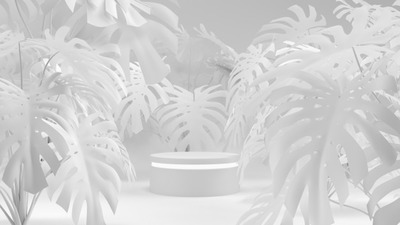 具有几何形状的白色场景概念背景[JPG]