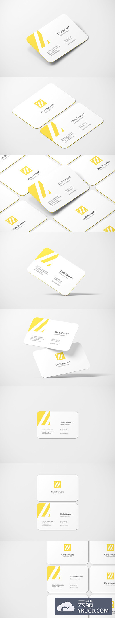 圆形横版名片设计样机（PSD）