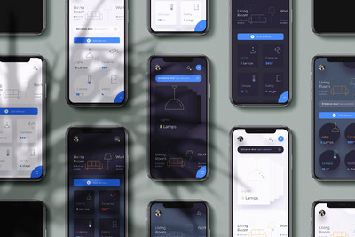 10个手机仪表盘式物联网智能居家 App UI Kit [SKETCH]