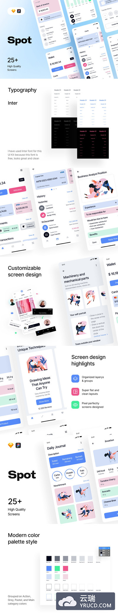时尚高端多用途的高品质期货股票银行卡金融大数据计算器IOS APP UI KITS