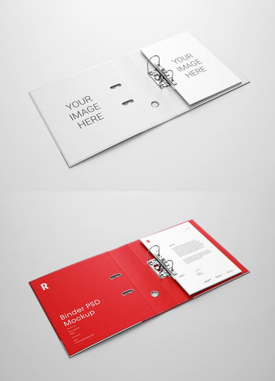 打开状态的活页文件夹文具展示样机模板