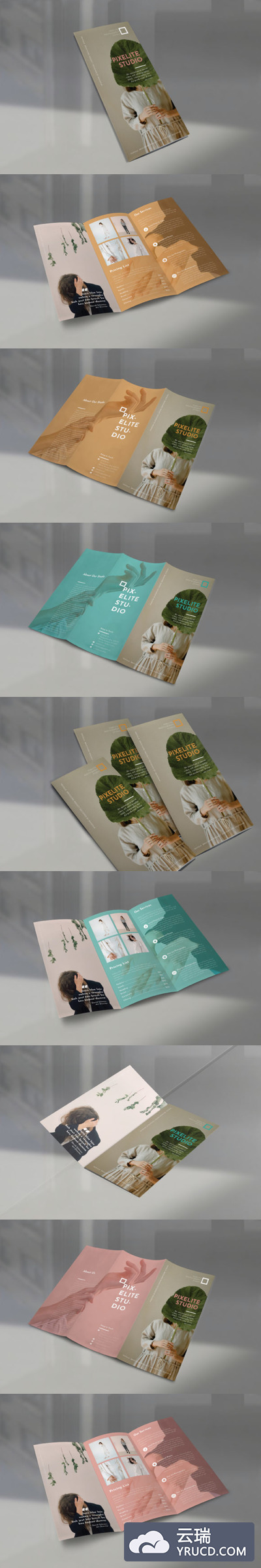 三折页摄影作品集小册子设计模板