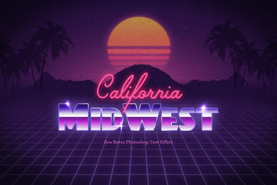 80年代复古文字效果图层样式