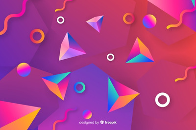 3D渐变的几何形状背景