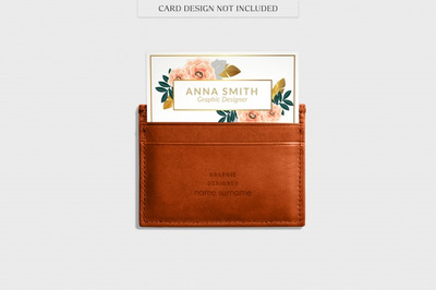 钱包里的名片设计样机[PSD]