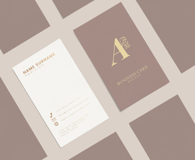 高端简约商业名片设计样机[PSD]