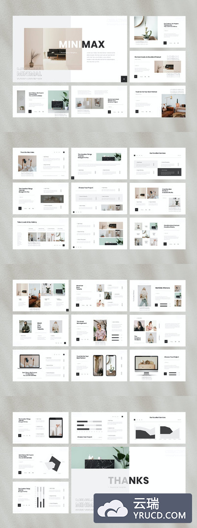 极简主义高端高雅PPT模板下载（PPTX）