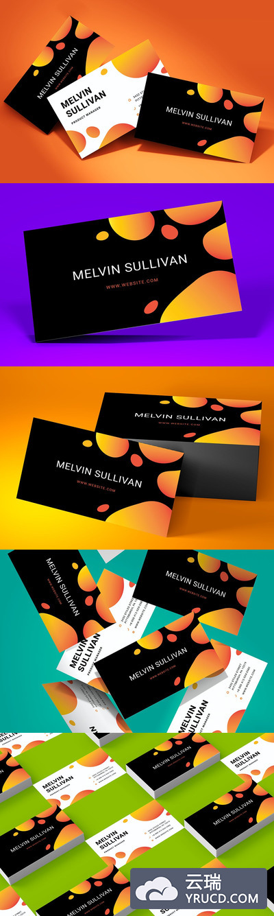 时尚场景的名片组合样机（PSD）