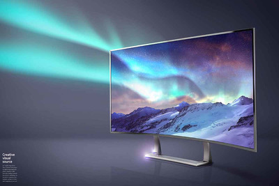 绚丽极光星空背景大家电电视广告海报Banner图设计