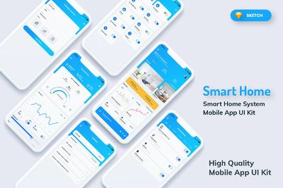简洁优雅的物联网智能居家 App UI Kit  [SKETCH]