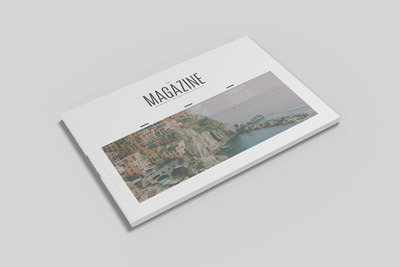 风景A4简约杂志模型（PSD）