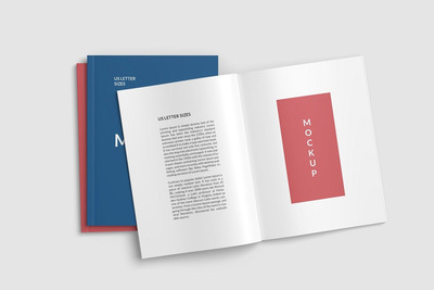 信件杂志和封面模型（PSD）