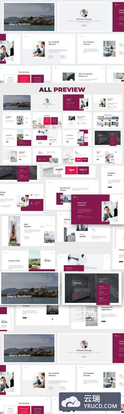 房地产楼盘介绍的PPT模板下载（PPTX,PPT,PDF）