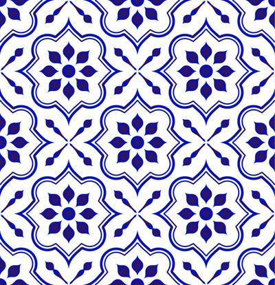 瓷器装饰无缝图案背景纹理