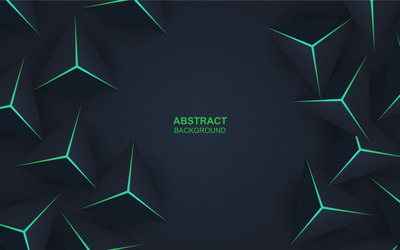 现代深色与绿色三角形线背景