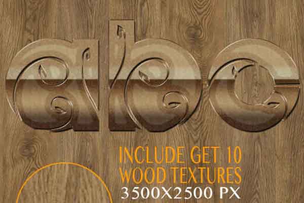 10款3D木纹文字效果ASL素材