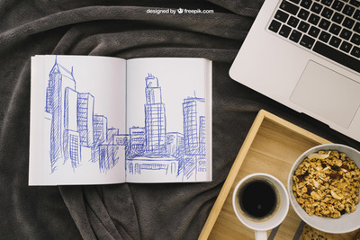 速写画书籍产品展示样机[PSD]