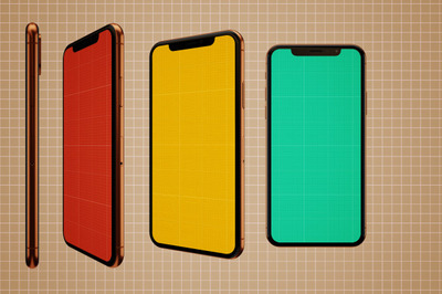 彩色移动手机屏幕样机[PSD]