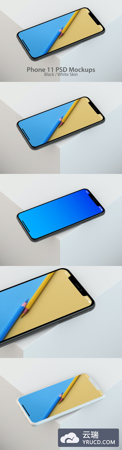 iPhone 11 APP UI样机展示模型mockups PSD模型