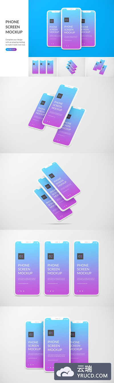 时尚高端简约好用的iPhone APP UI样机展示模型mockups
