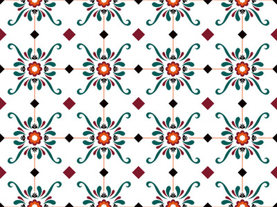 青花瓷纹理无缝图案背景[EPS]