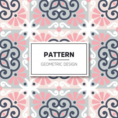 民族花卉纹理无缝图案背景[EPS]