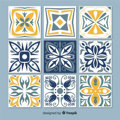 装饰性的瓷砖纹理图案背景[EPS]