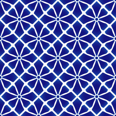 青花瓷无缝花纹图案背景[EPS]