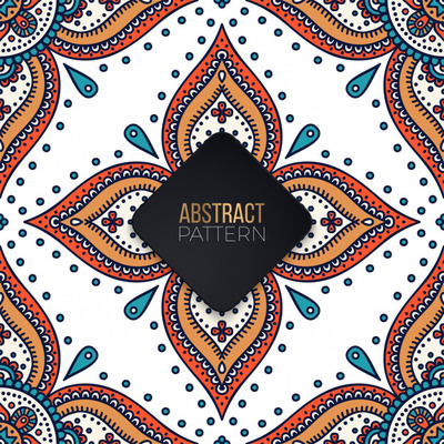 曼荼罗风格的无缝图案背景 [EPS]