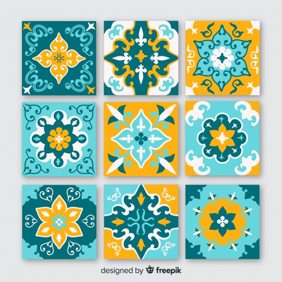 无缝瓷砖花纹图案背景[EPS]