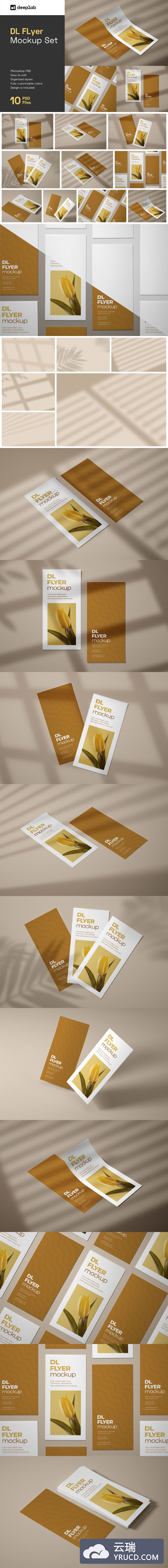 DL尺寸广告传单设计样机集