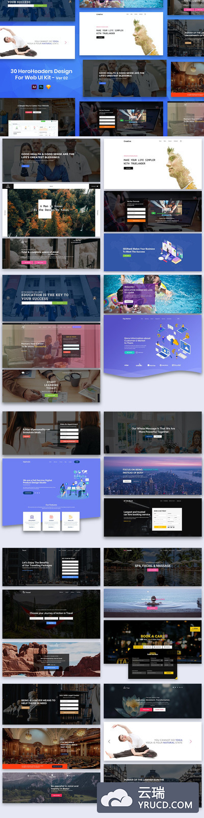 30个适用于Web Ver-02的英雄标题banner海报设计模板集合-PSD，SKETHC，XD